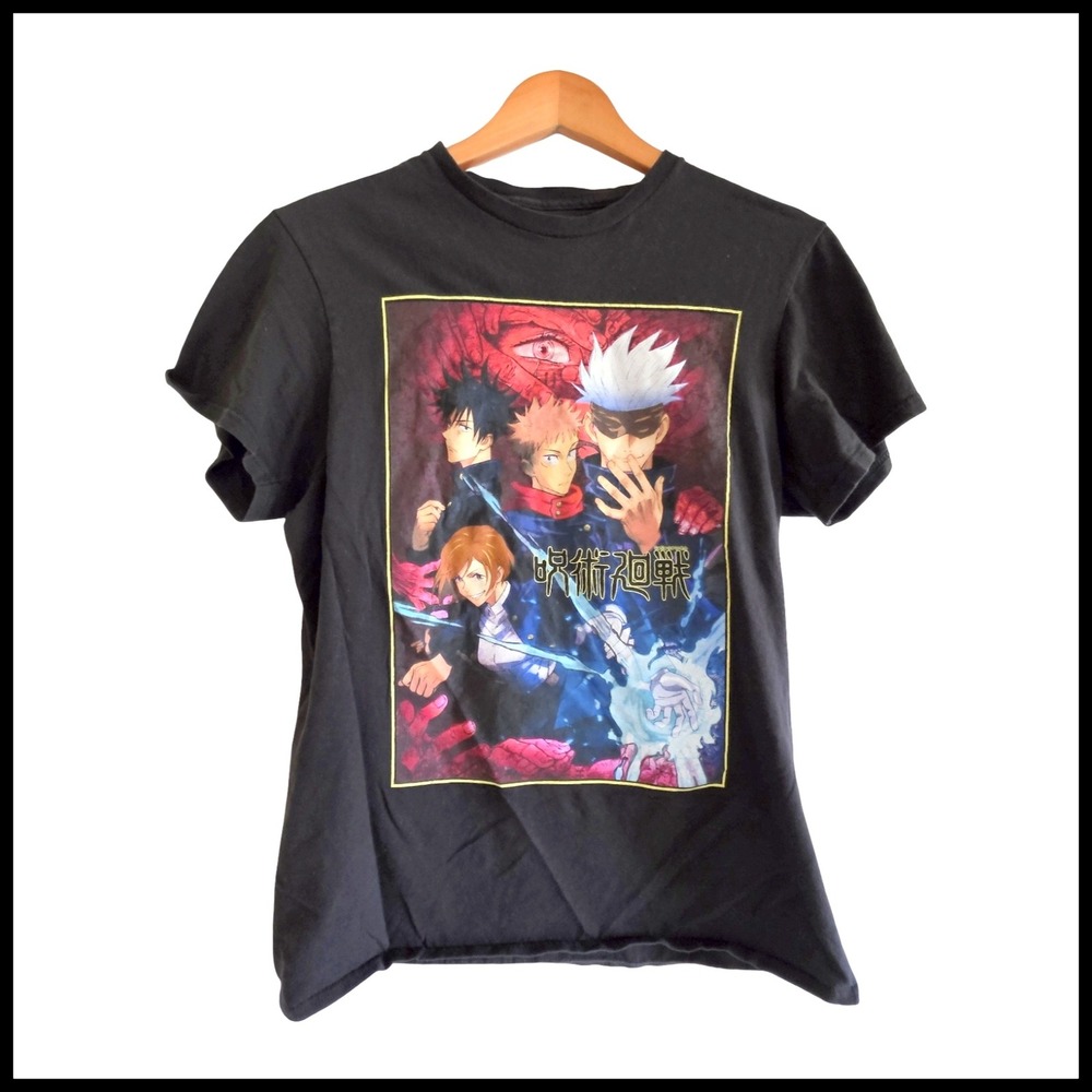 Jujutsu Kaisen Crunchyroll Mens Medium Black Anime Graphic T-Shirt Gojo Itadori